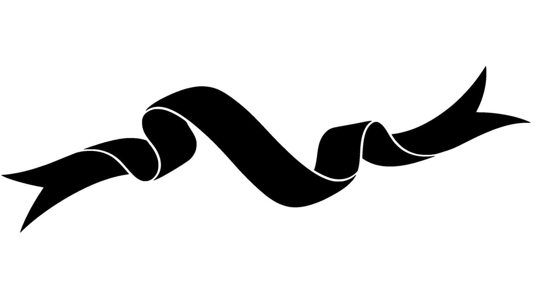Black Ribbon Swirl Design Element vector