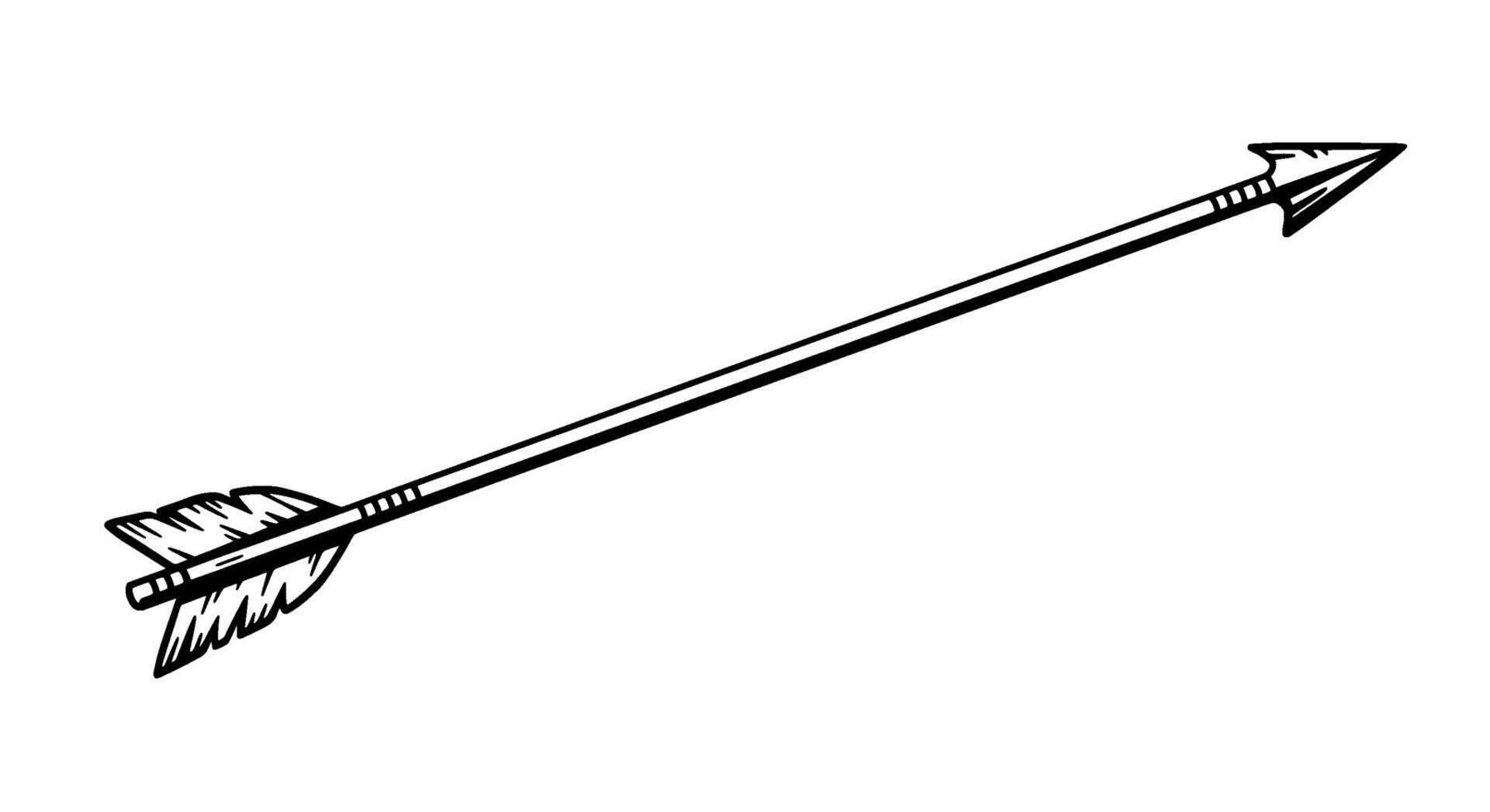 Hand drawn Arrow with Fletching vector