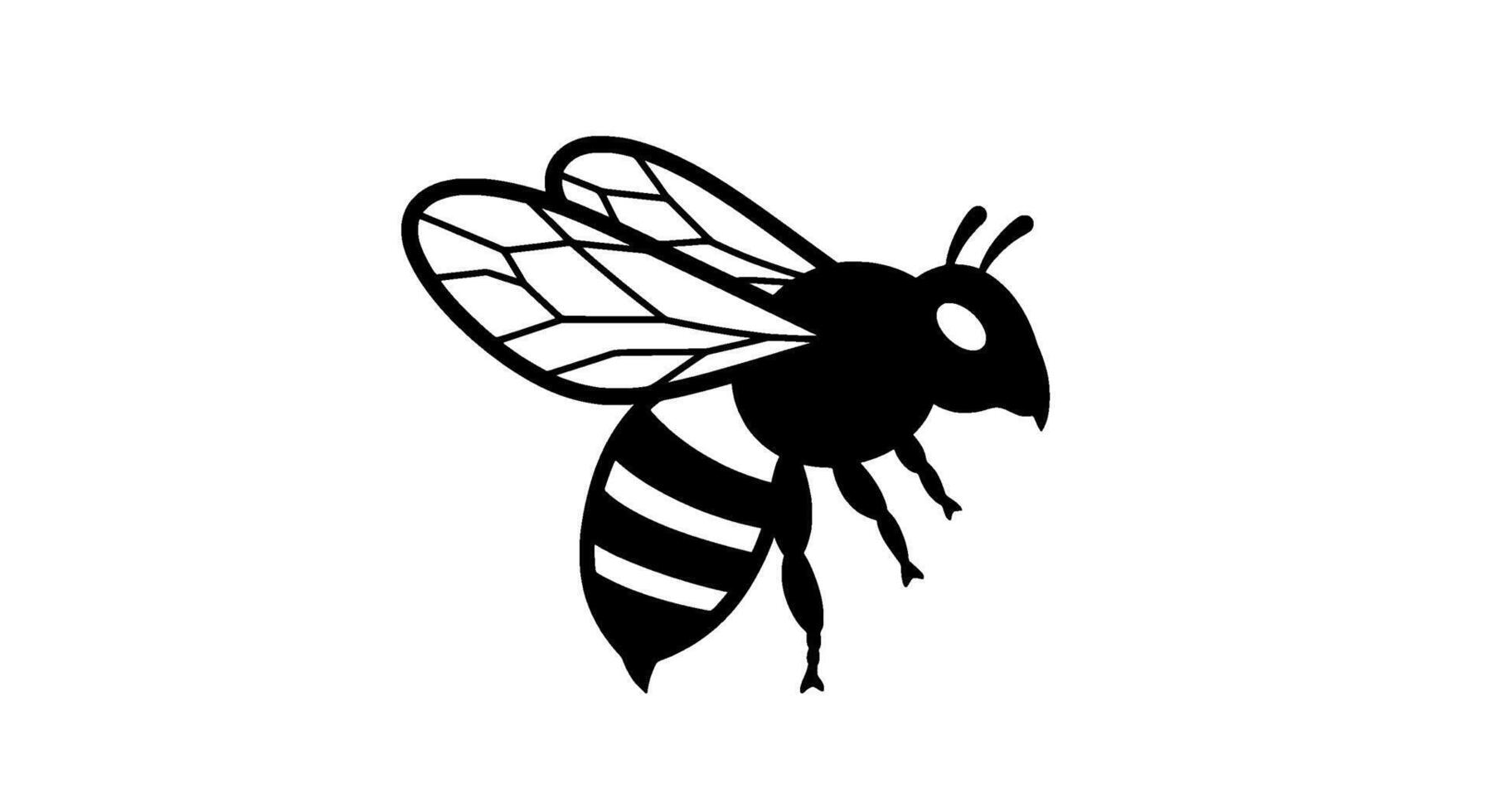 Monochromatic Bee Silhouette Icon vector
