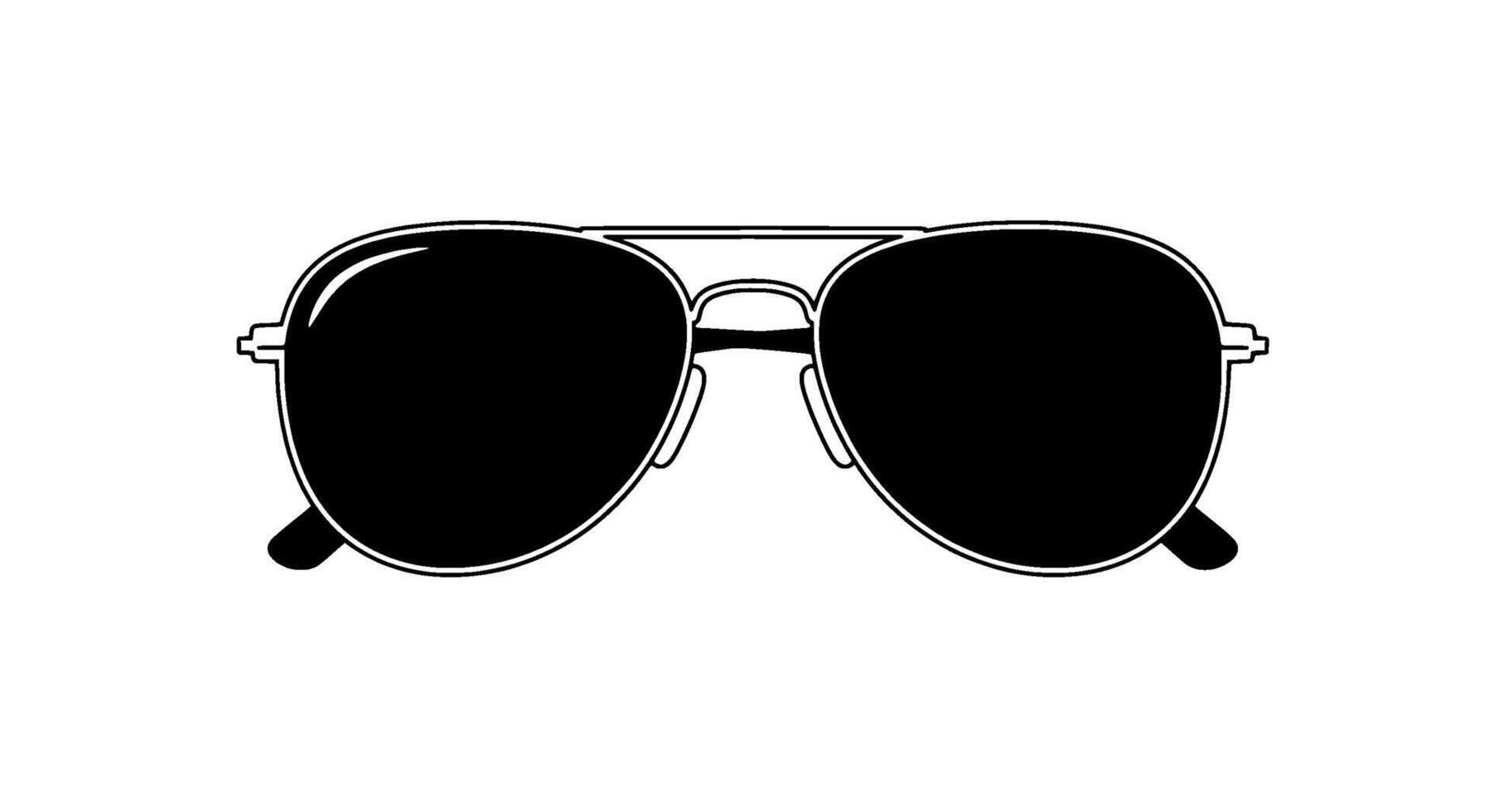 Aviator Sunglasses Icon Simple Black Silhouette vector
