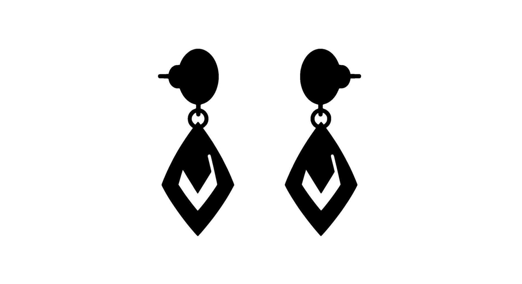 Geometric Black Diamond Drop Earrings vector