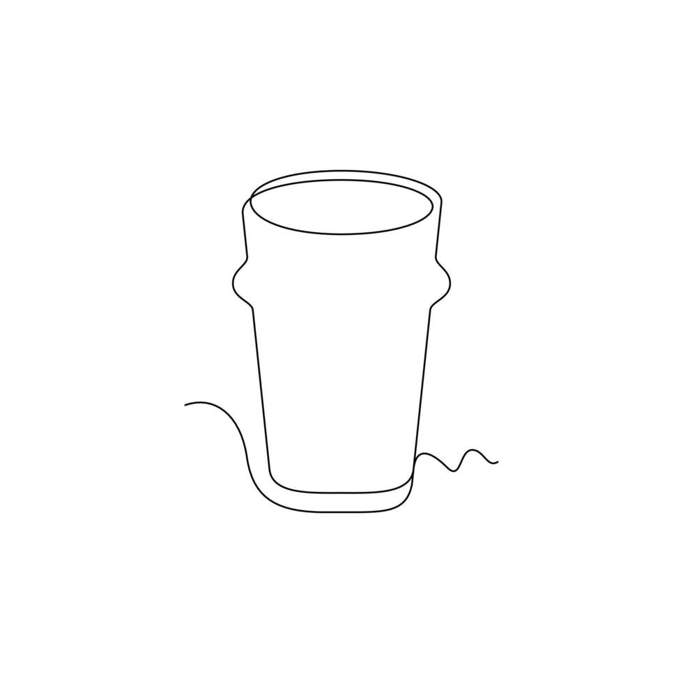 one line art Nonic Imperial Pint Glass illustration. line art, one continuous line, simple, hand drawn and sketch style. for icons, symbols, signs or logos vector