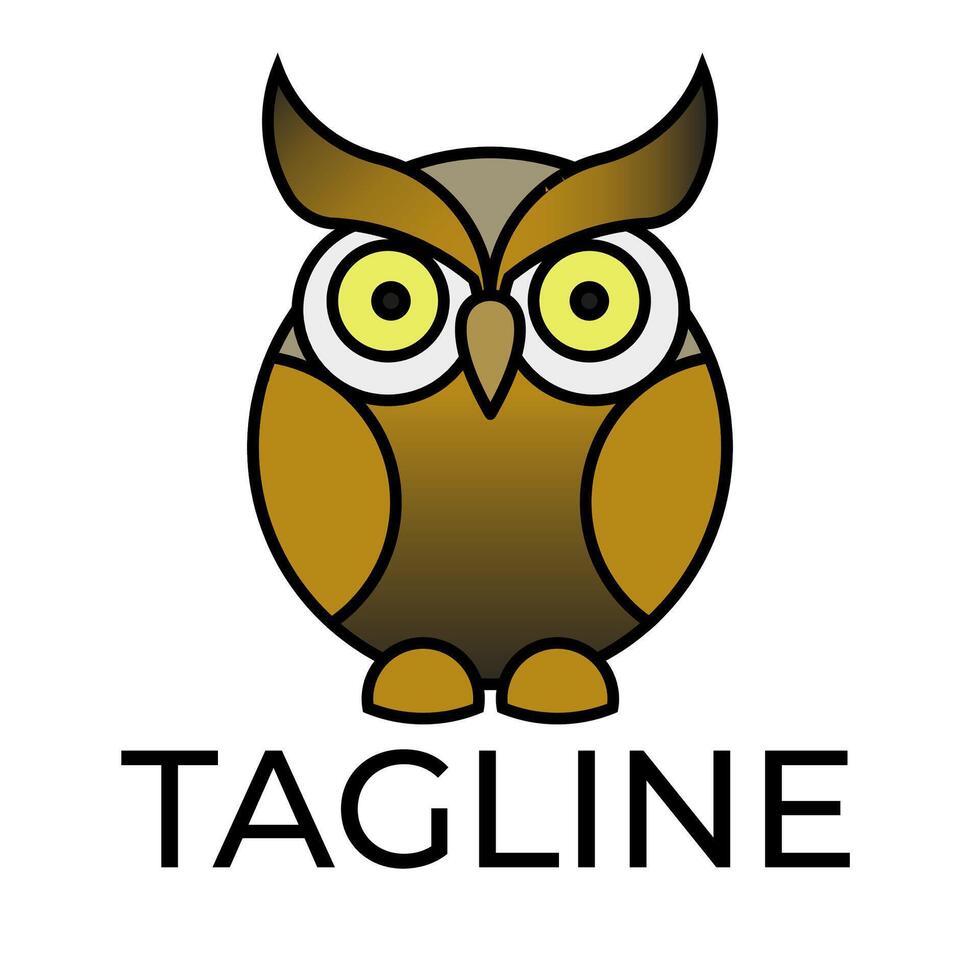 Modern Owl Mascot Logo, Creative and Minimalist Animal Design vector