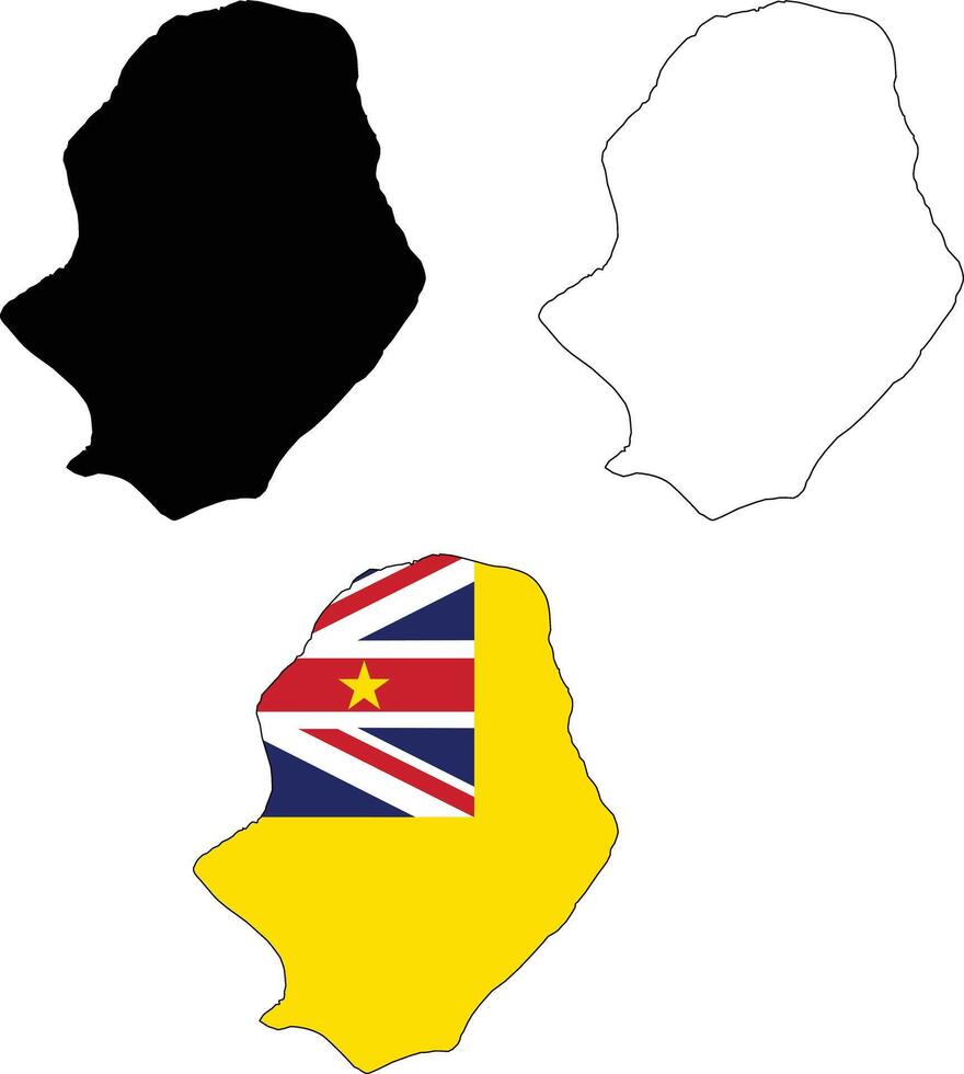 Niue Map icon. Niue Map Clipart. Niue Flag Map sign. Niue Outline. flat style. vector