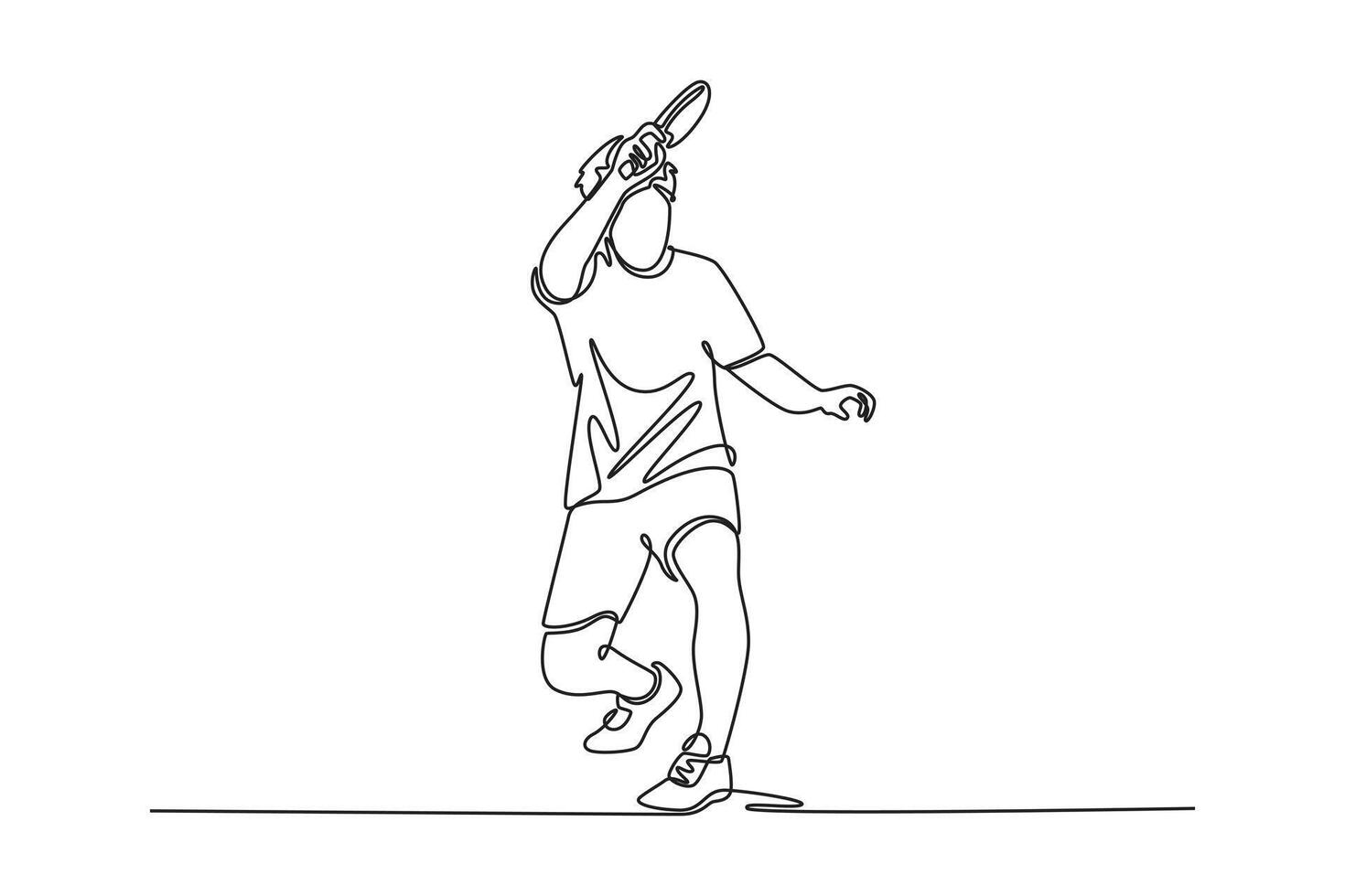 Single one line drawing professional table tennis players performing strokes and returns. Showing speed, focus, and reflex in ping pong action. Continuous line draw design graphic illustration vector