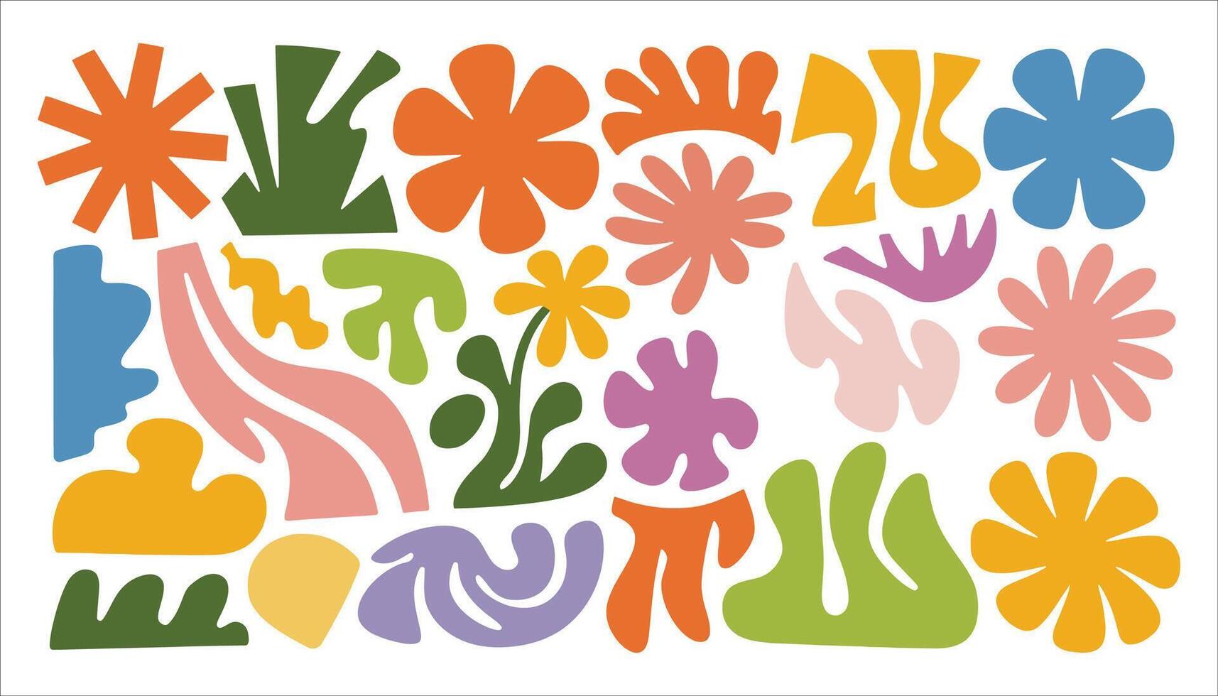 Abstract Floral Shapes in Vibrant Colors Design vector