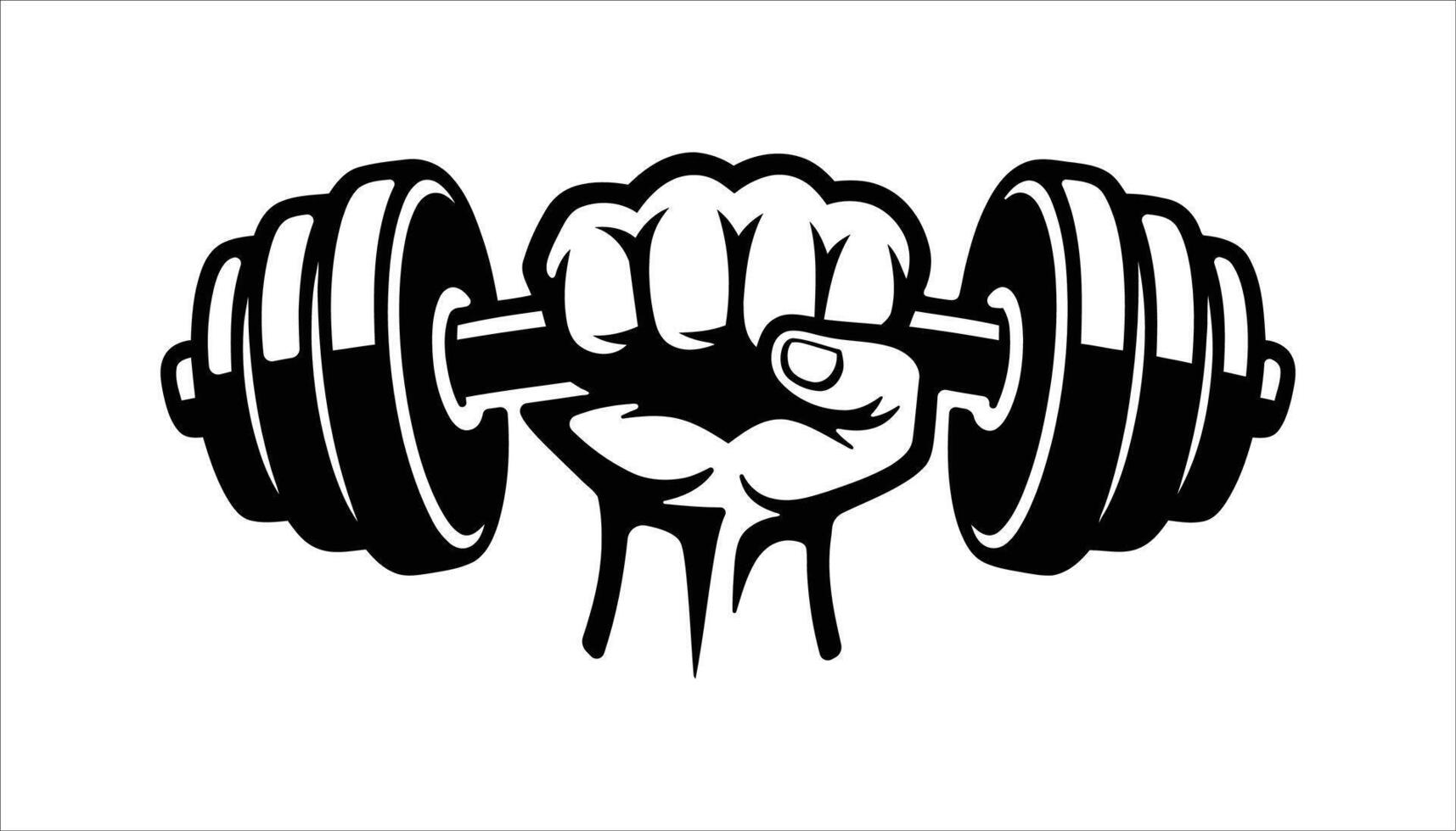 Strong Fist with Dumbbell Icon - Fitness, Power, and Strength Symbol vector