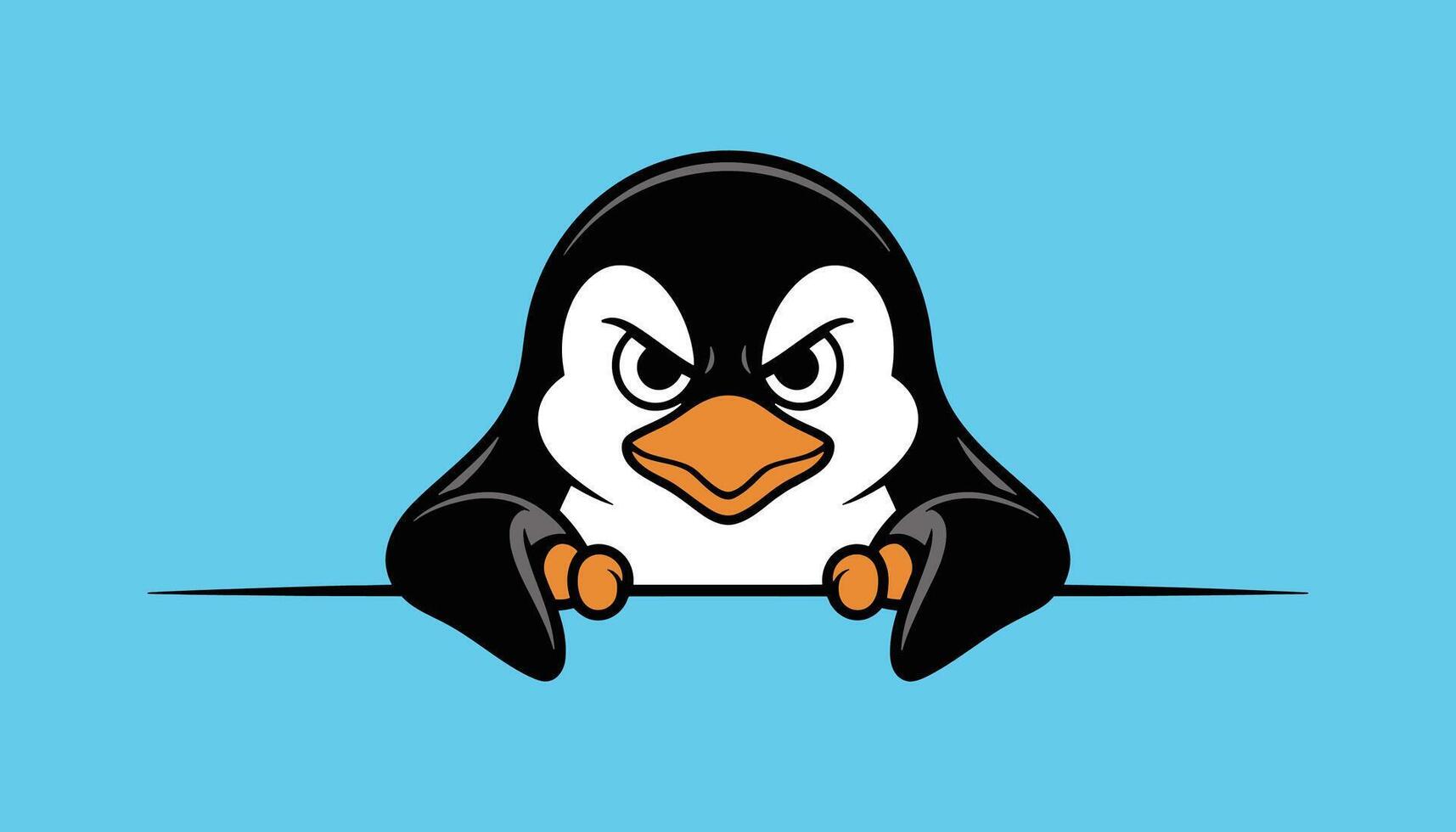 Cute Angry Penguin Illustration vector