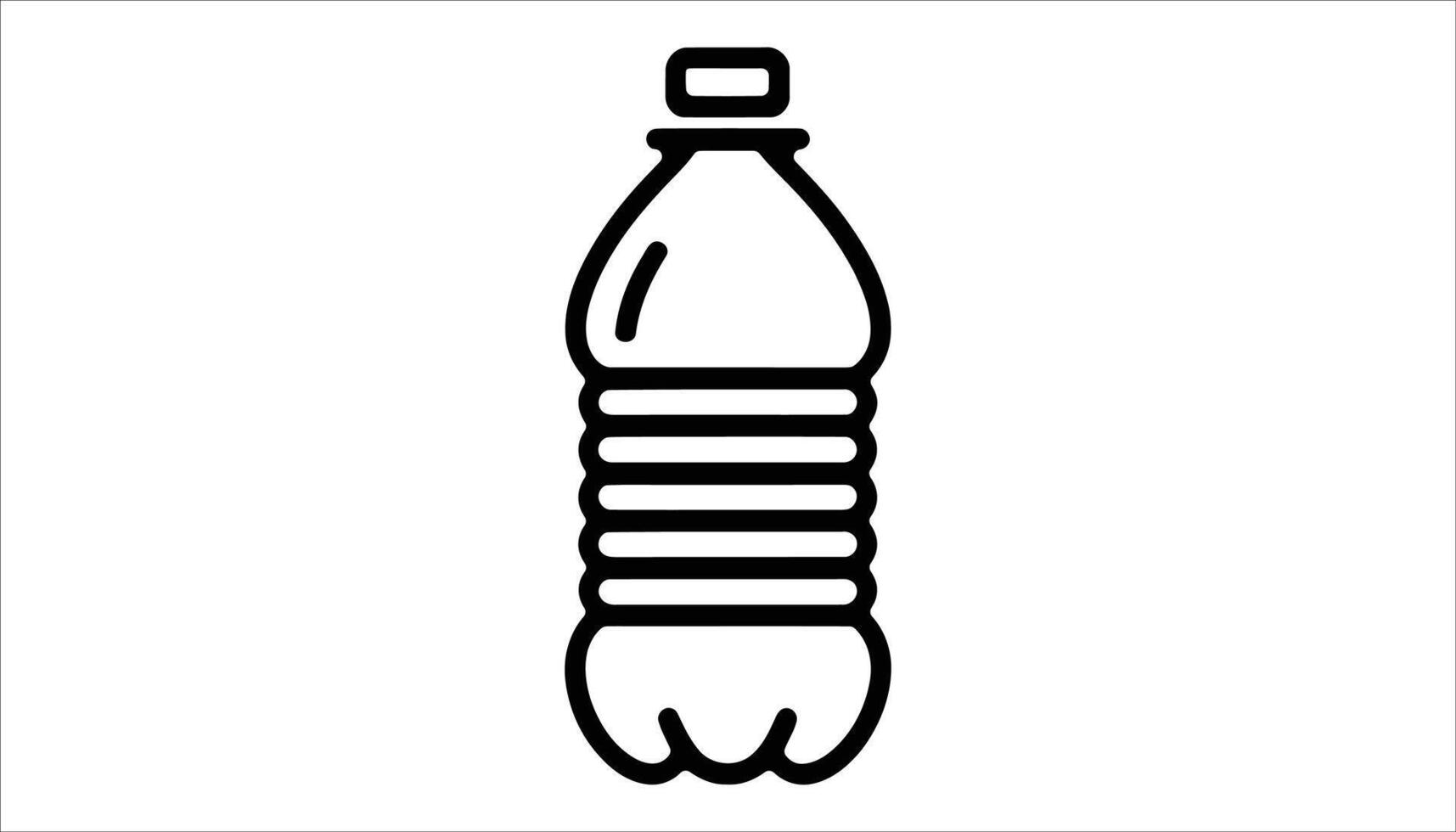 Plastic Water Bottle Icon Drink Container Line Illustration vector