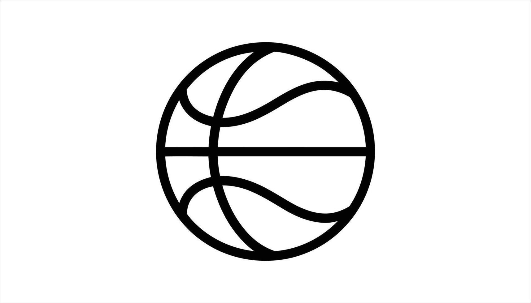 Basketball Line Icon Vec Minimal Sports Ball Outline Illustration vector