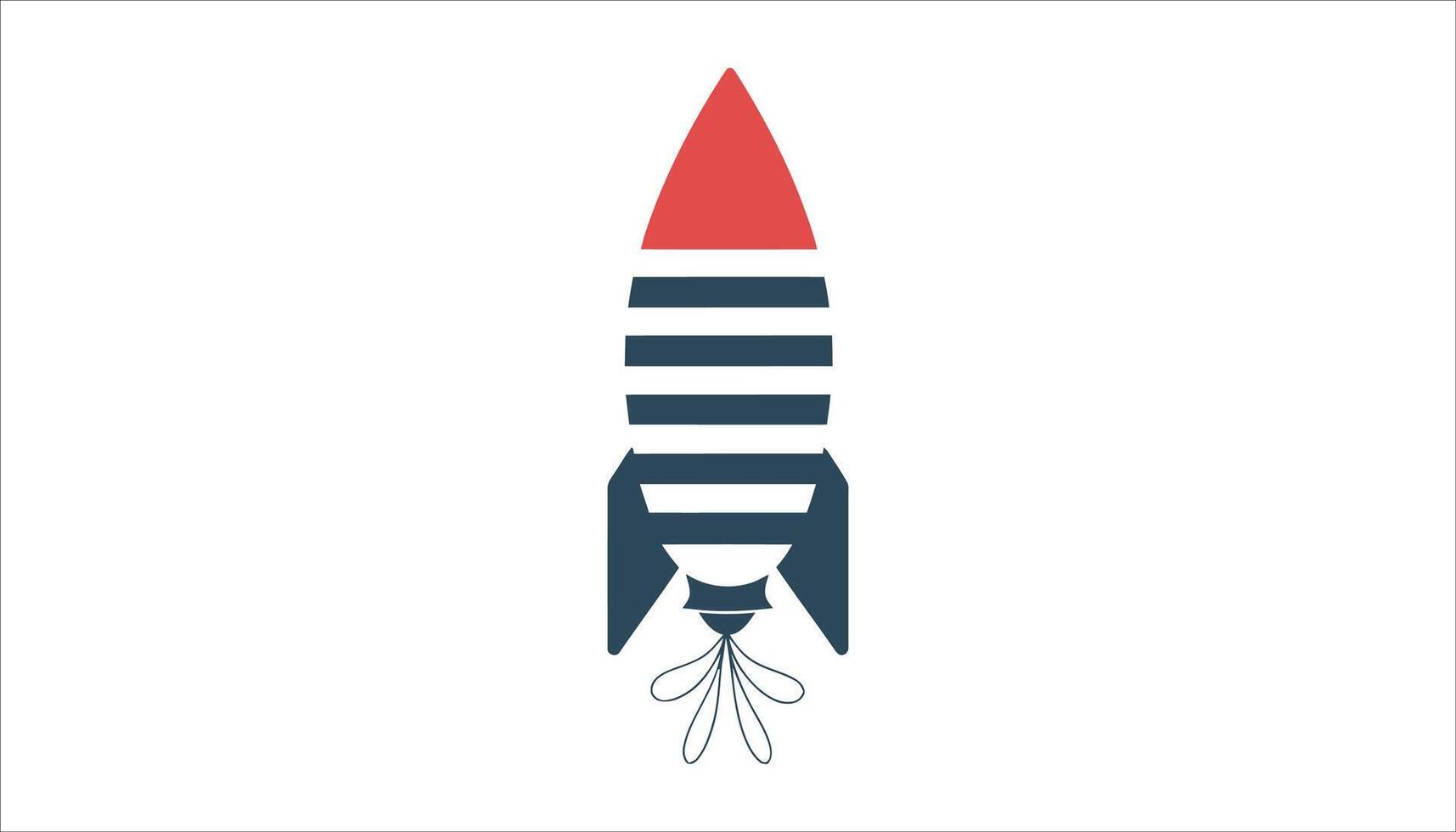 Patriotic Rocket Illustration with Red, White, and Blue Colors vector