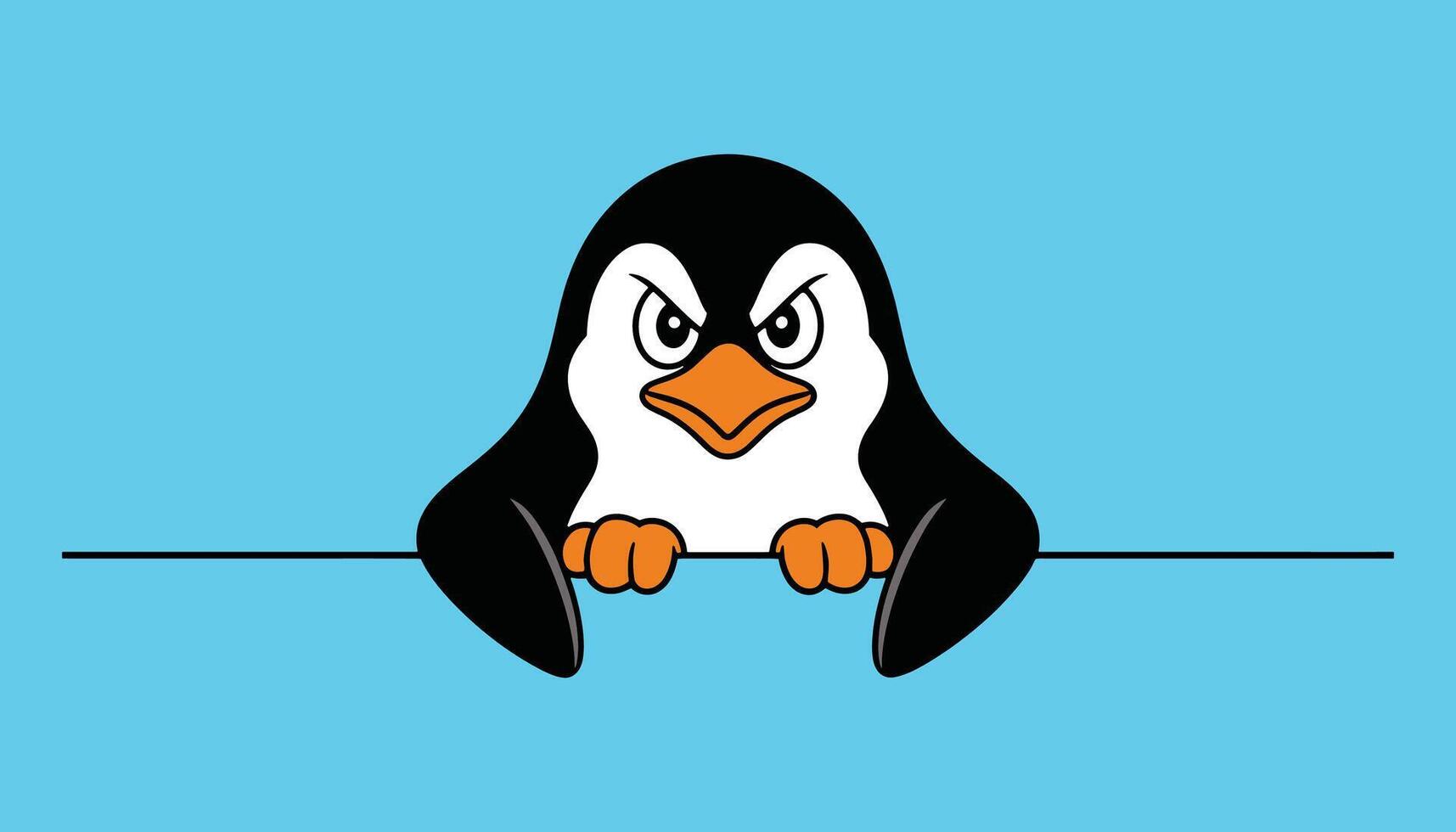 Angry Penguin Cartoon Character vector