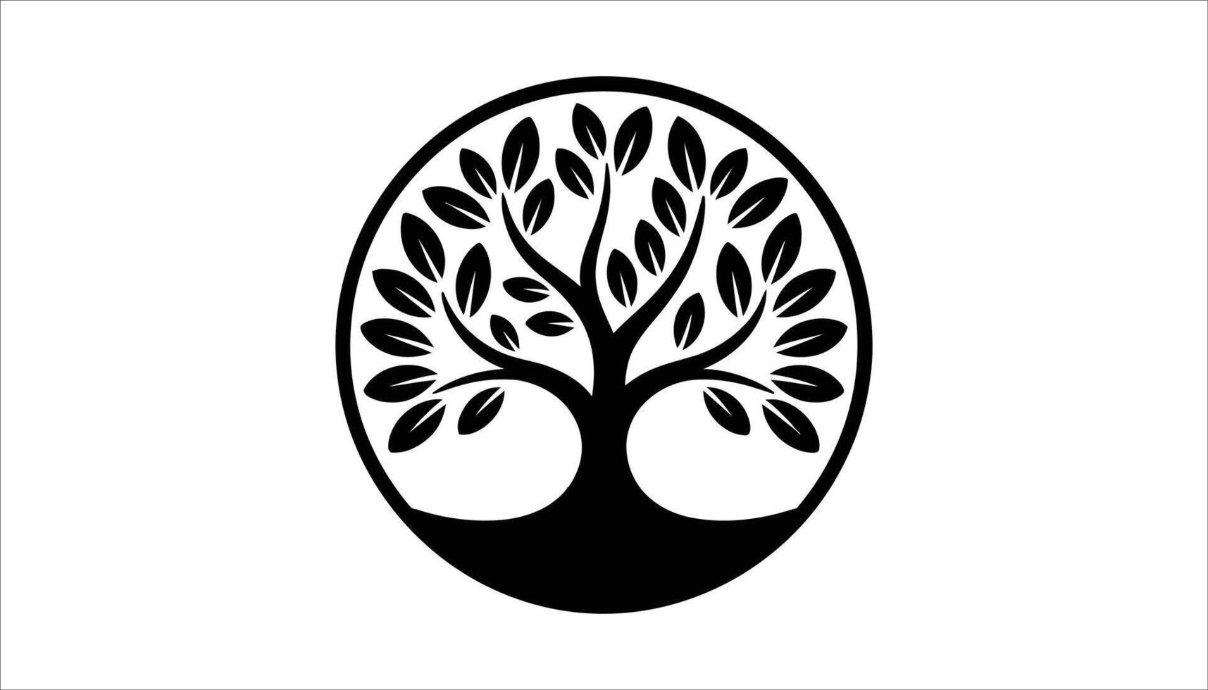 Minimalistic Tree Illustration with Leaves vector