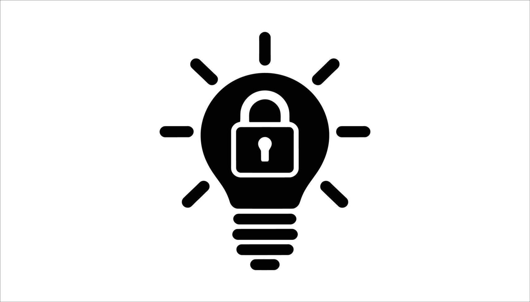 Lightbulb with Lock Icon Intellectual Property Protection Concept vector