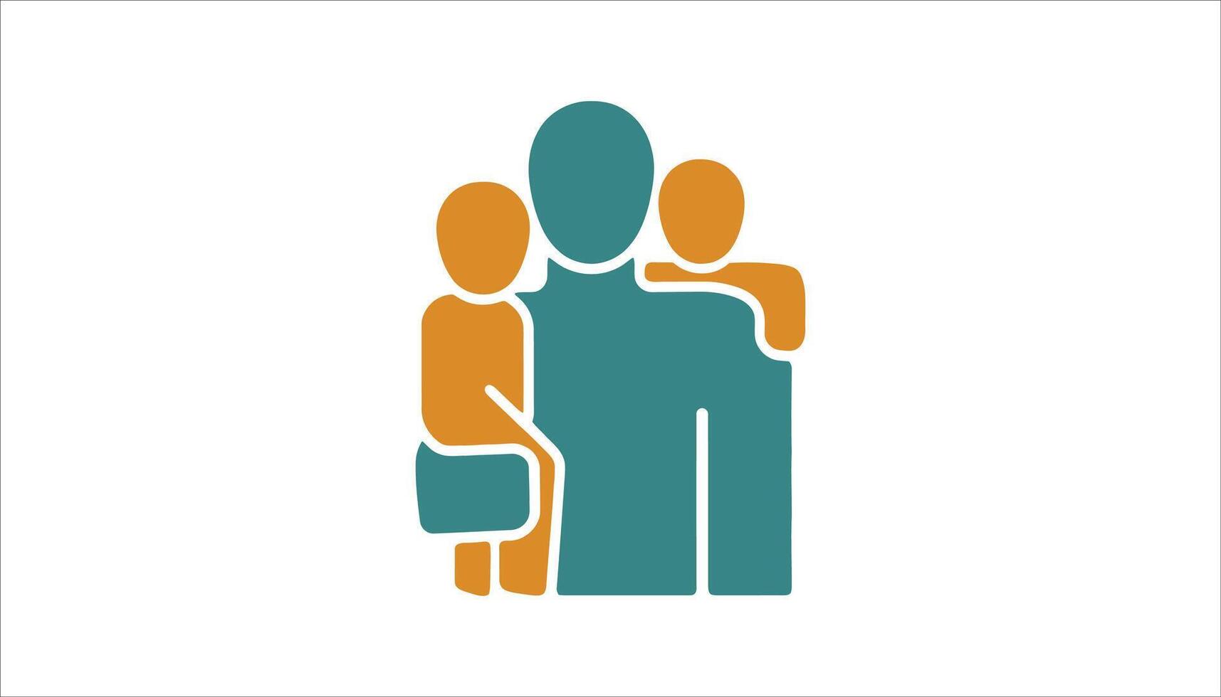 Father with Two Kids Illustration vector