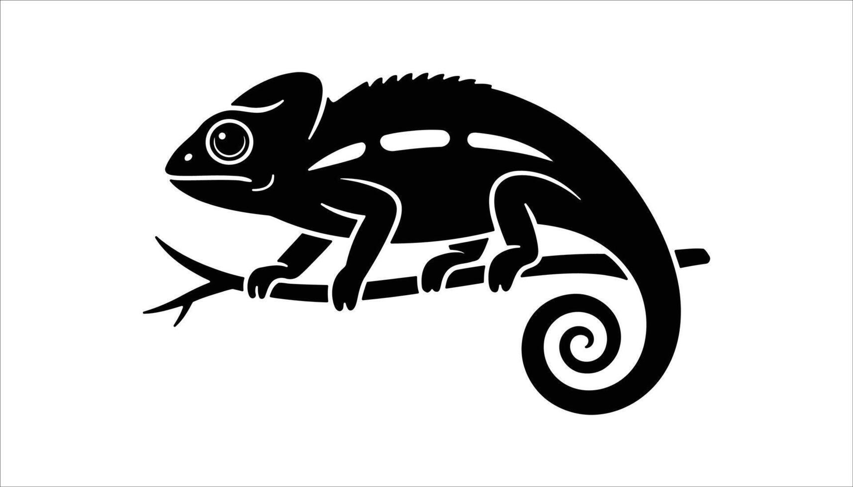 Chameleon on Branch Icon vector