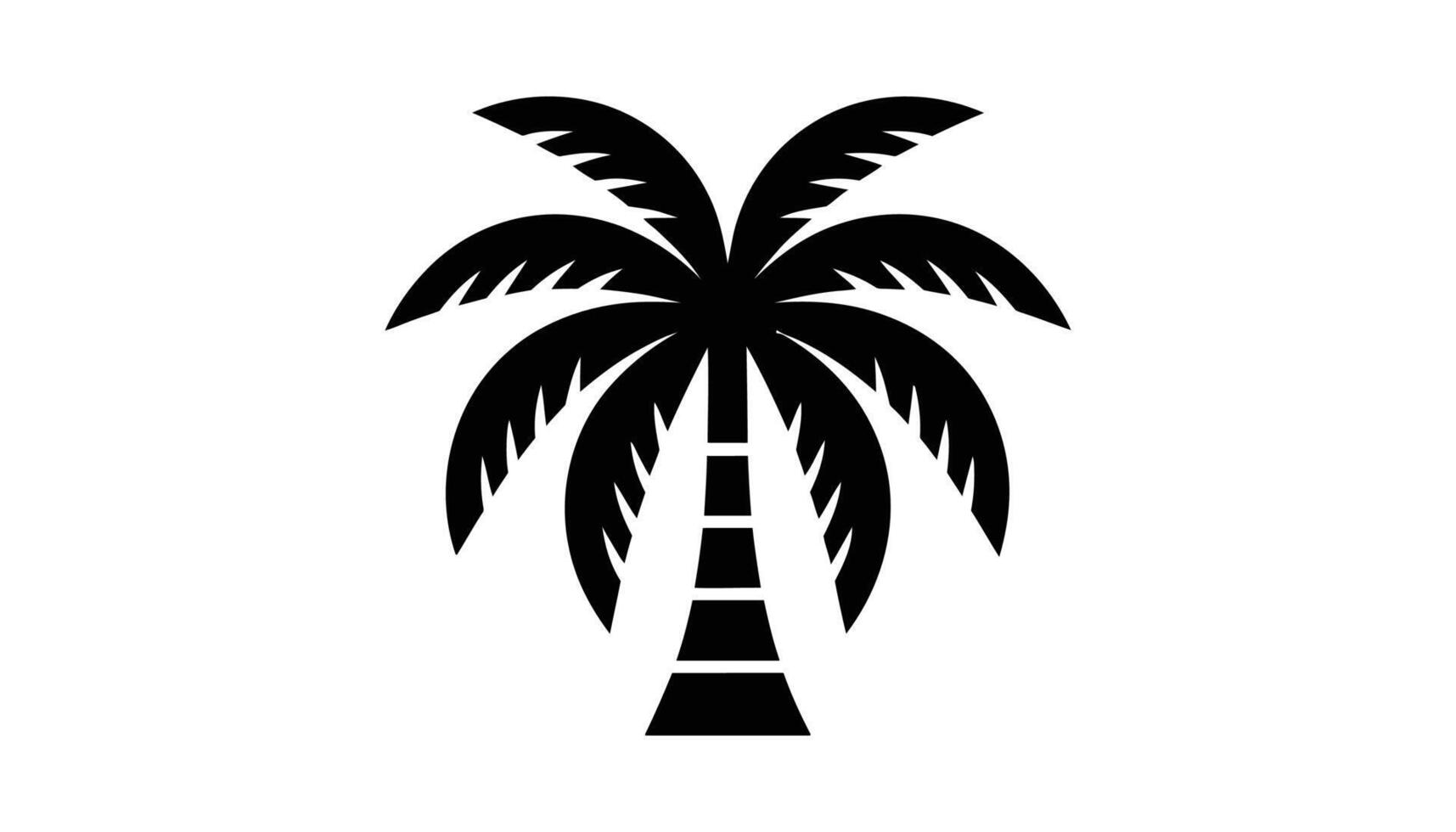 Black silhouette of palm tree tropical symbol for beach vacation high resolution picture vector