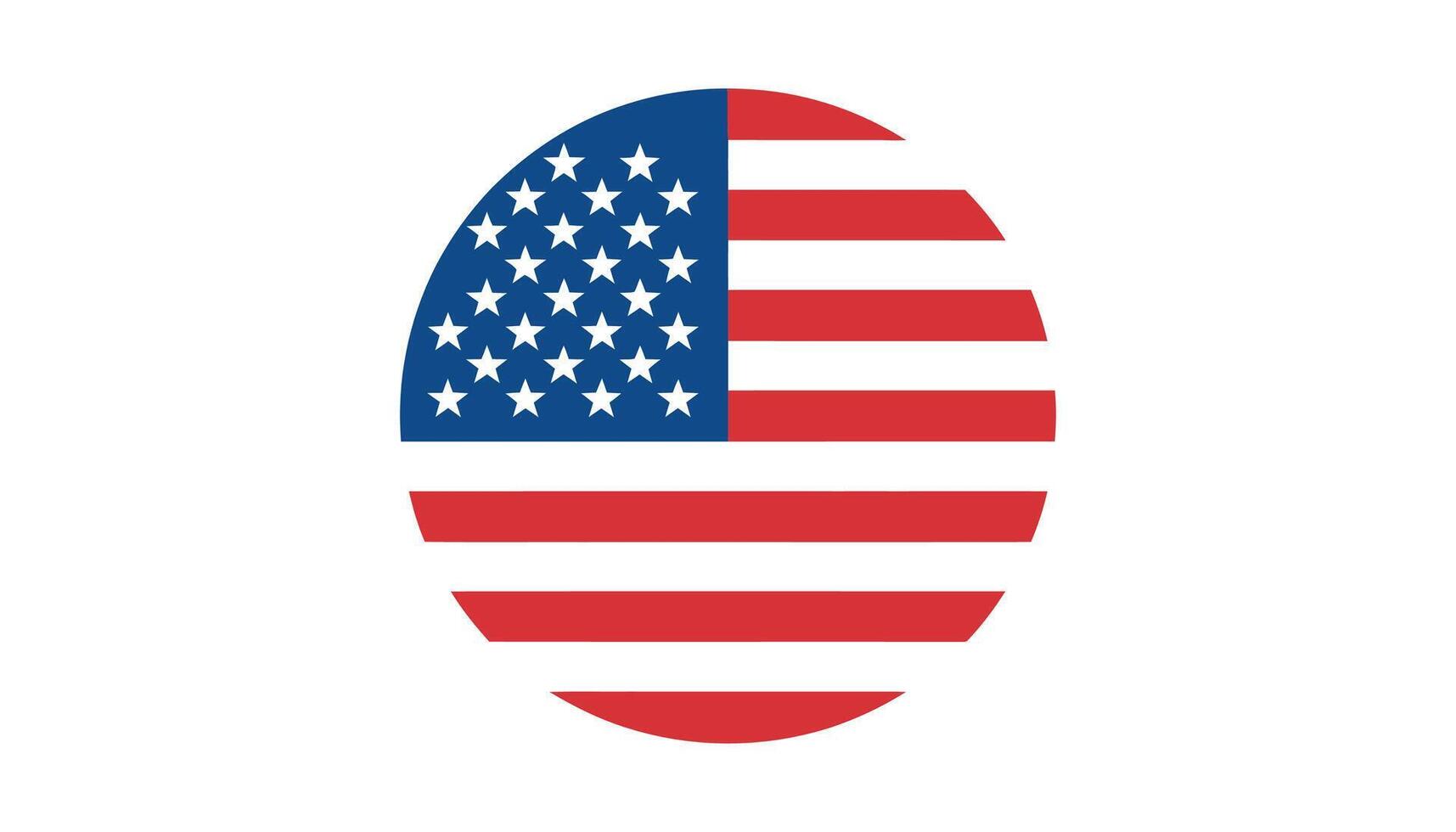 American Flag in Circular Shape Icon vector