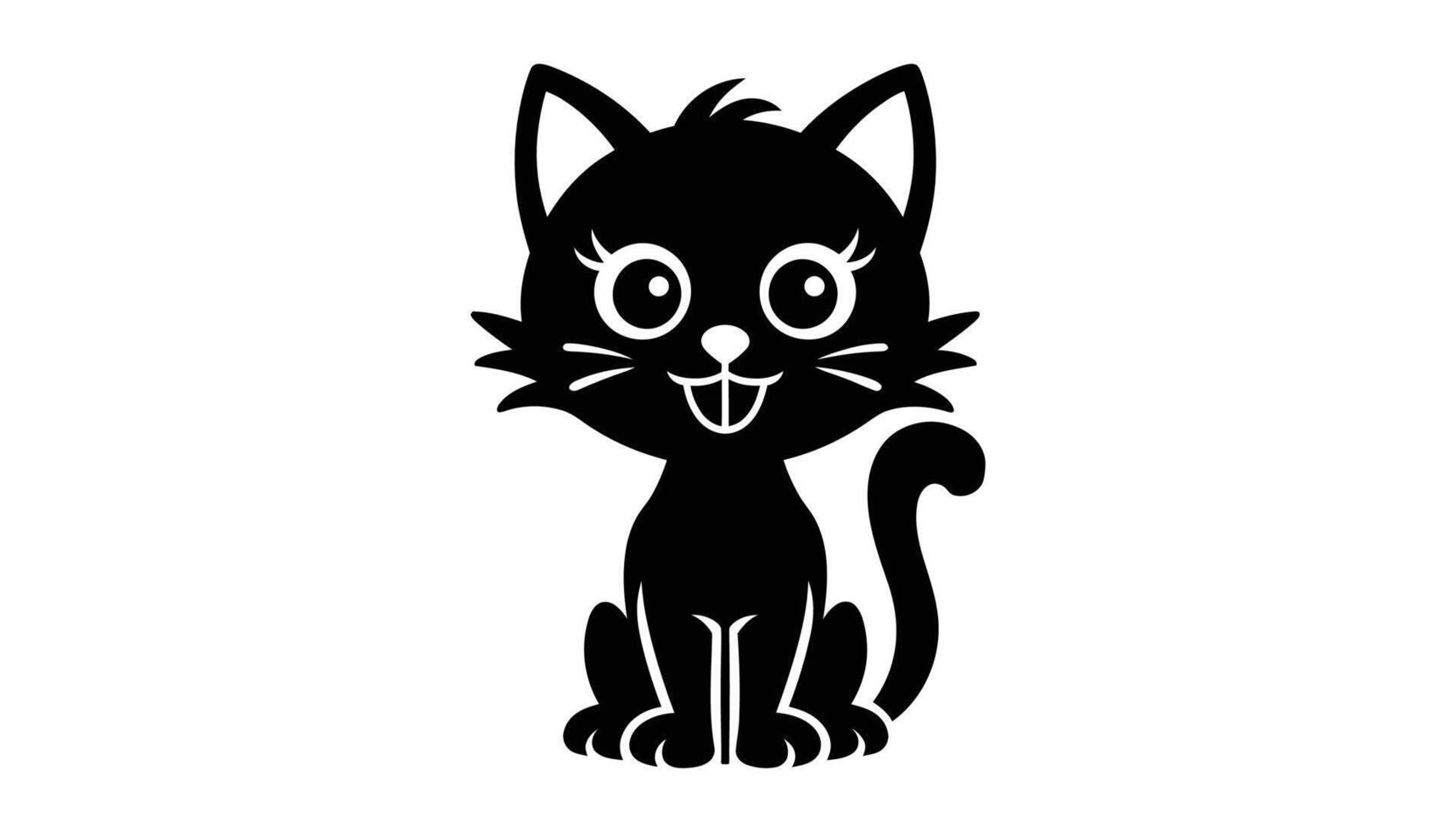 simple cat illustration vector