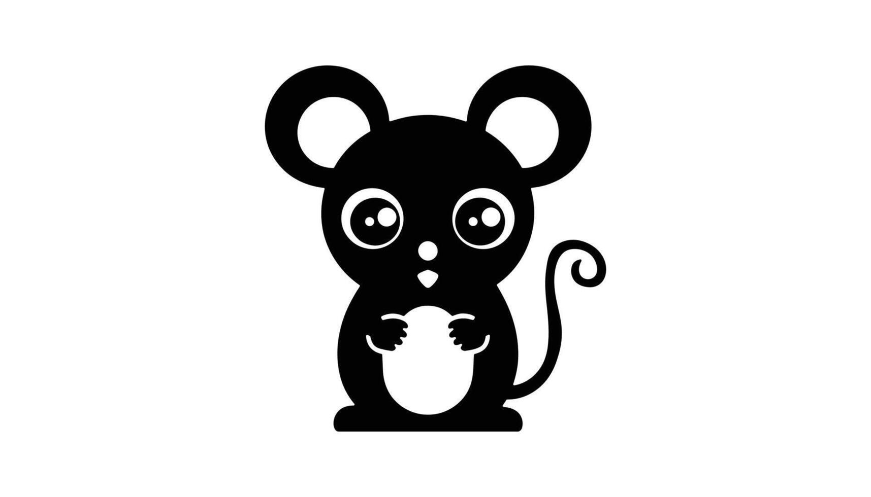 cute mouse silhouette vector