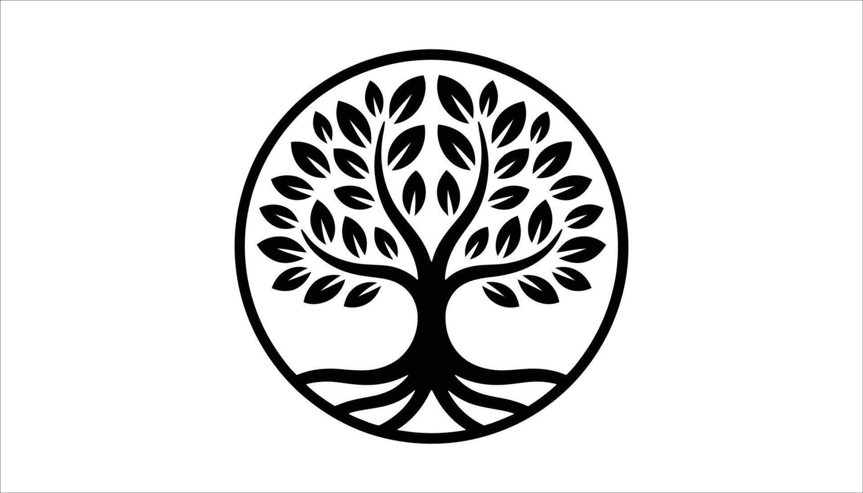 Black and White Tree Symbol Design vector