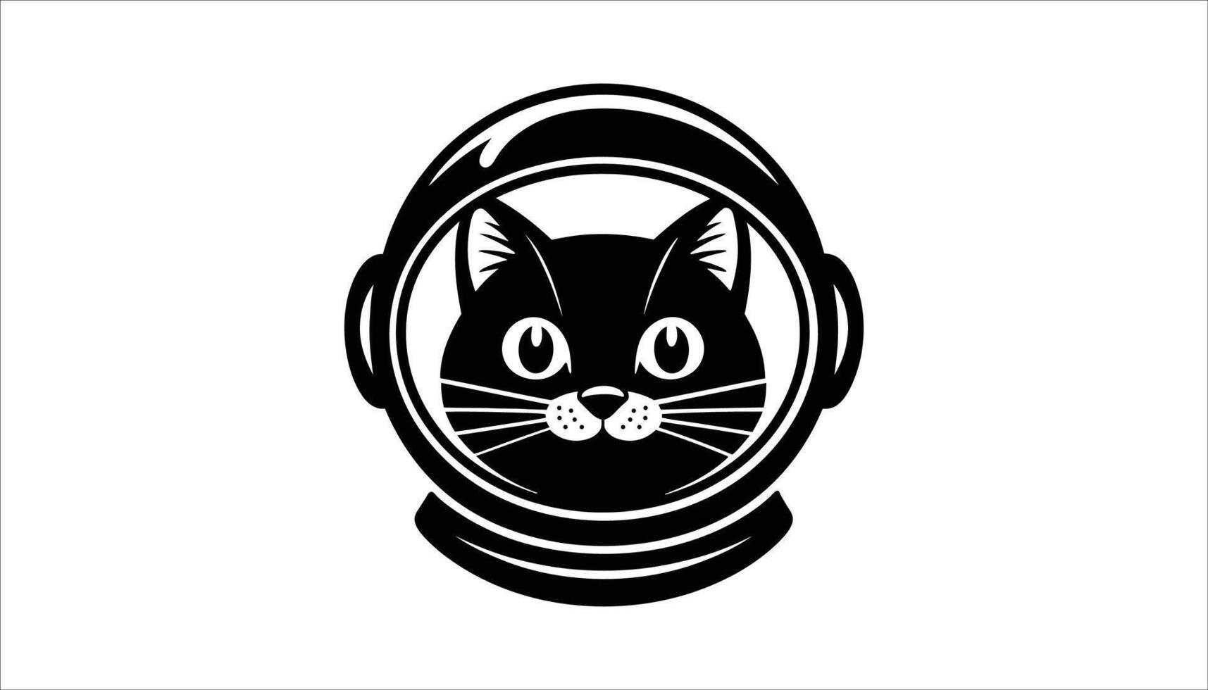 Cute Cat in Space Helmet Illustration vector