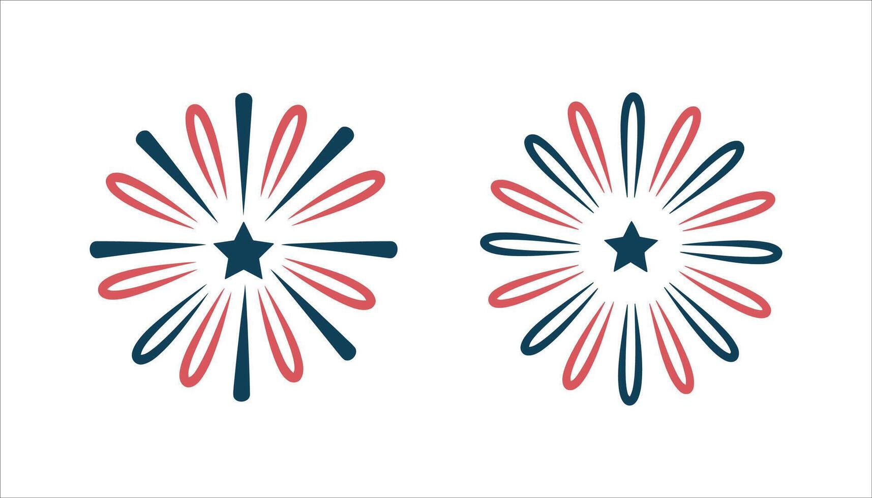 Firework starburst with red and blue stars vector