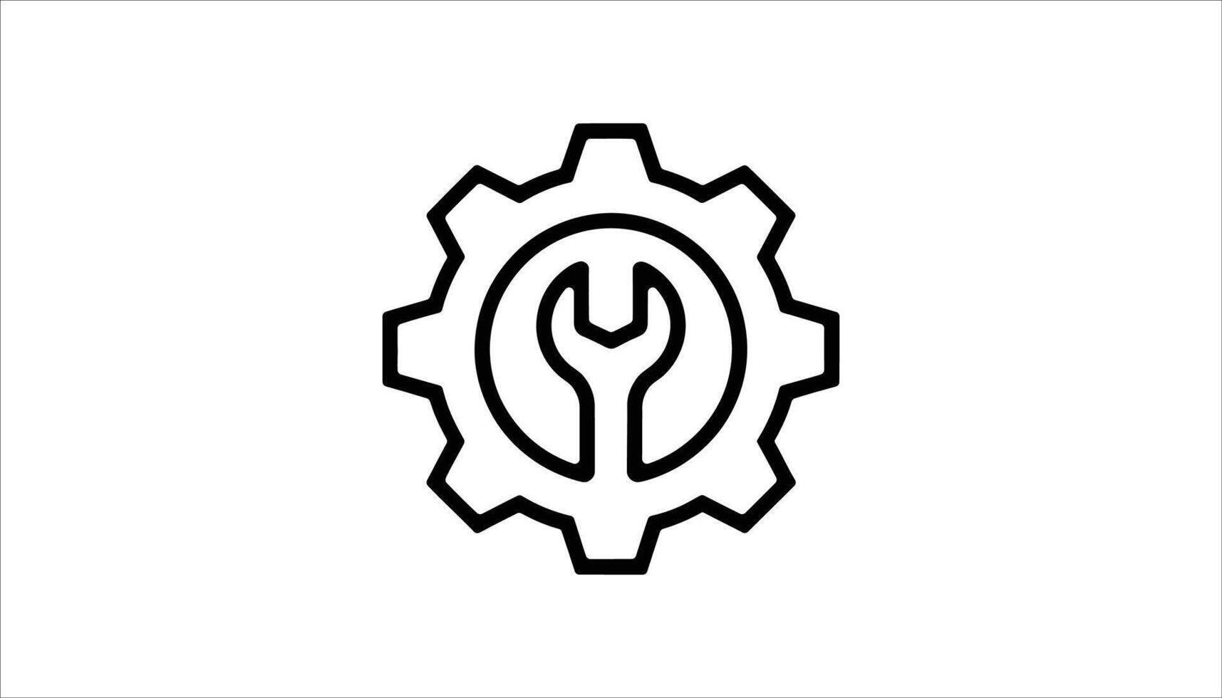Gear and Wrench Icon for Maintenance and Repair Services vector