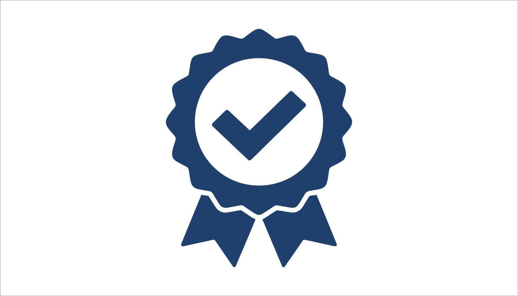 Quality Guarantee Badge with Check Mark Icon vector