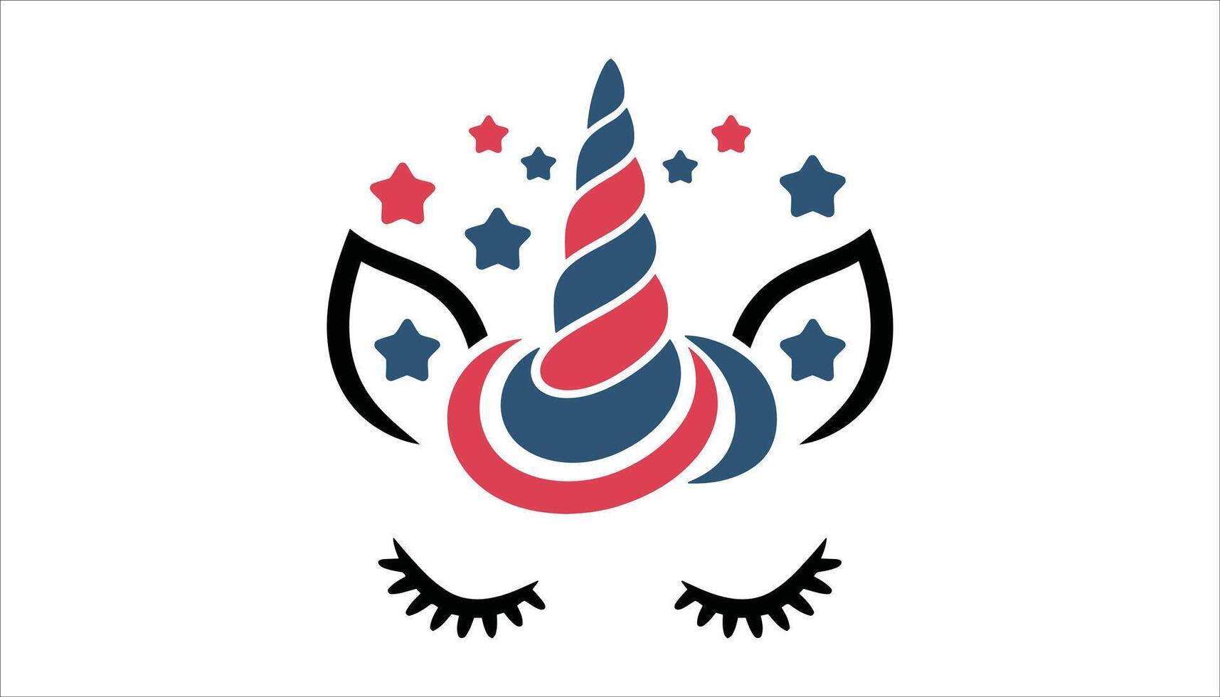 Red, White, and Blue Unicorn with Stars for American Celebration vector