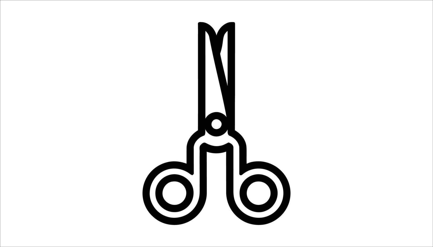 Scissors Line Icon Minimal Cutting Tool Illustration Isolated vector