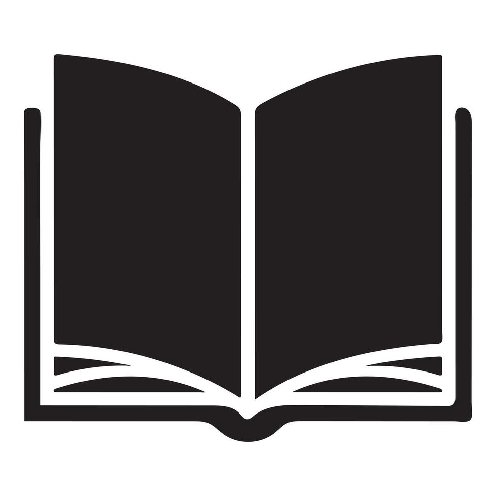 Opened Book With Clipart Silhouette And Beautiful Open Logo Styles Object For Education or literature is Shown isolated vector