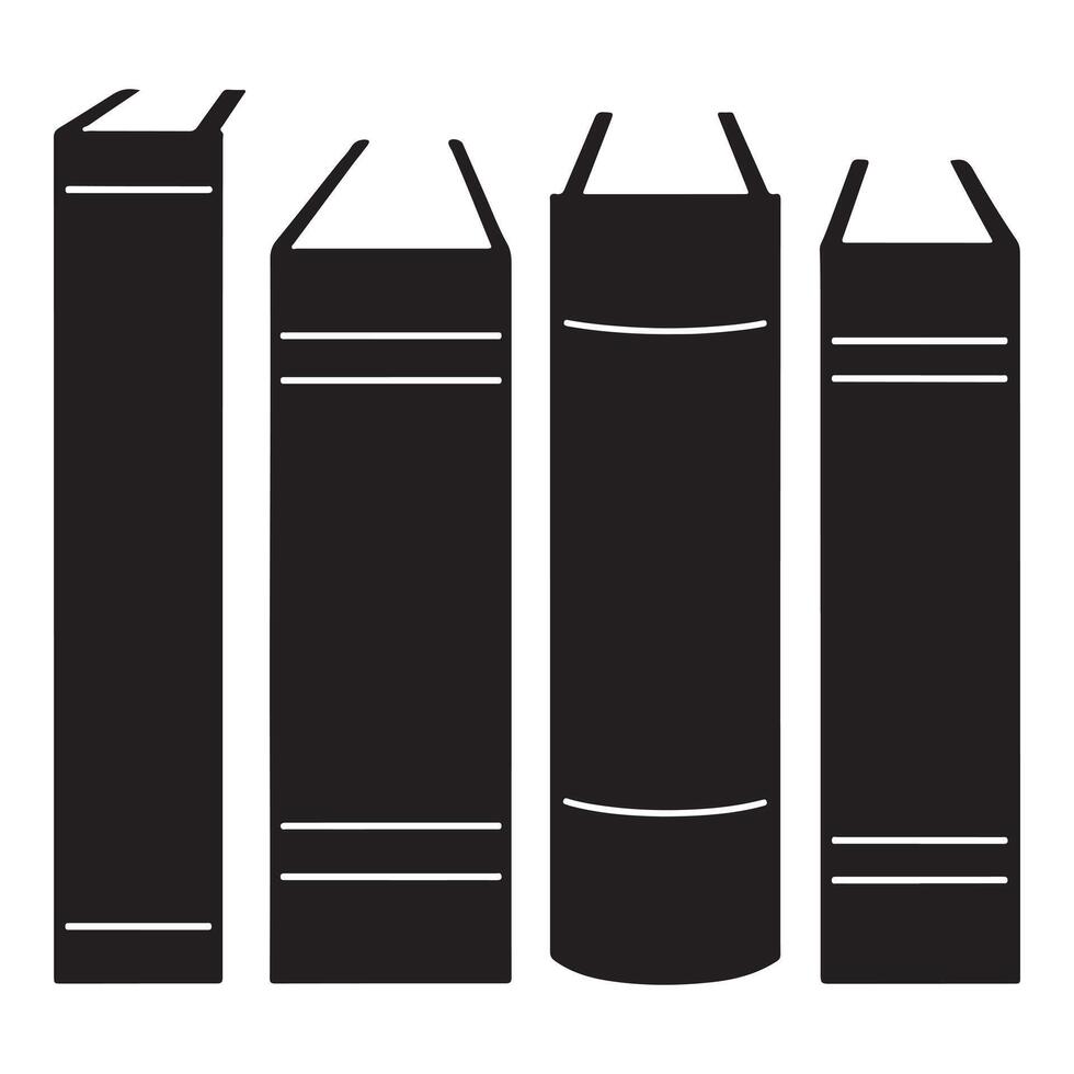 Opened Book With Clipart Silhouette And Beautiful Open Logo Style Objects For Education or literature is Shown isolated vector