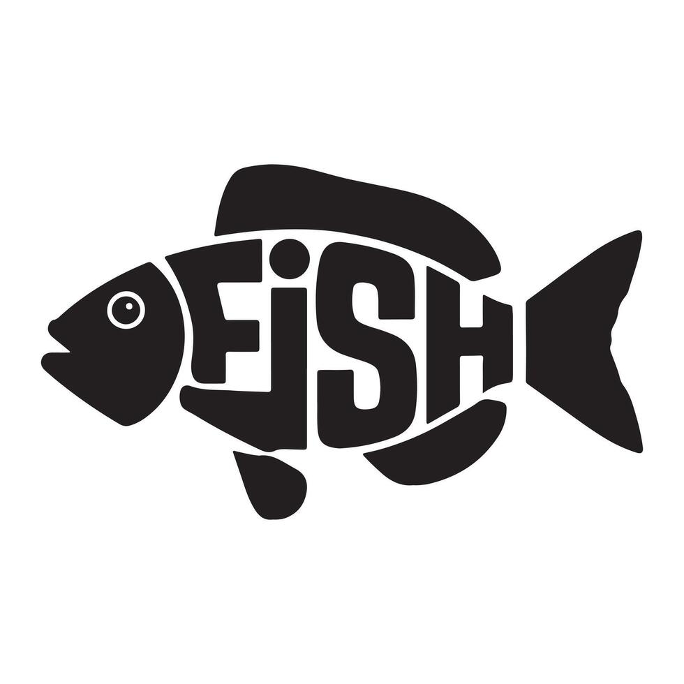 Unique Texts Fish in Capital letters Logo vector