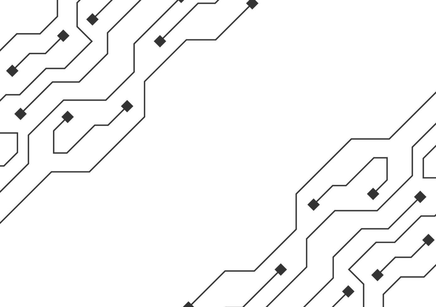 Black circuit board, network technology on a white background. Copyspace. vector