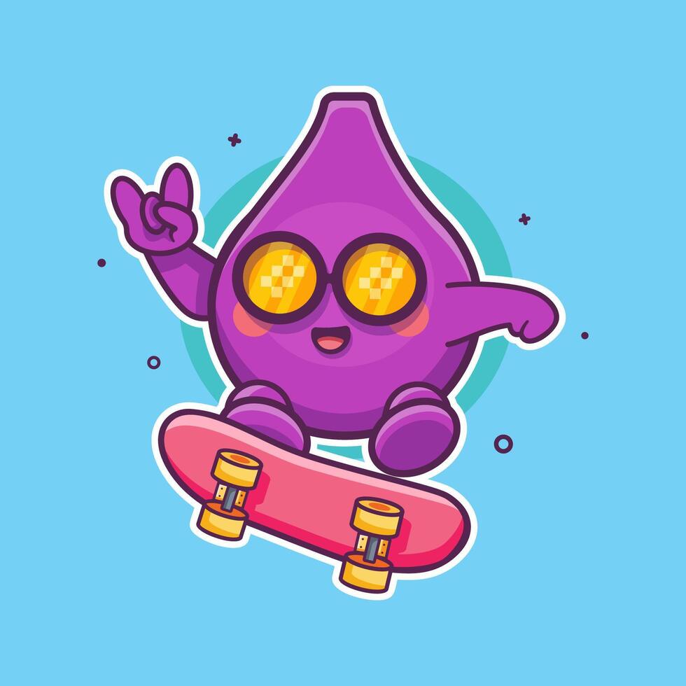 cool fig fruit character mascot playing skateboard isolated cartoon vector