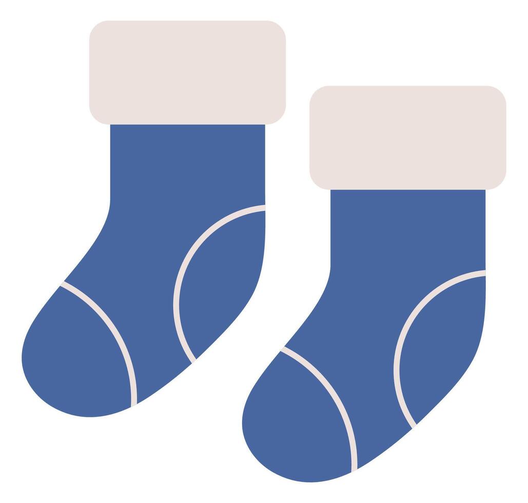 Warm wool socks flat icon isolated on white background. vector