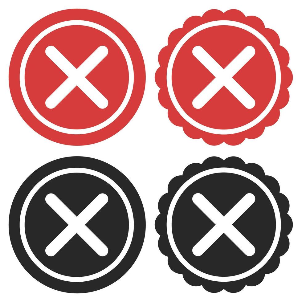 Cross signs isolated on white background. vector