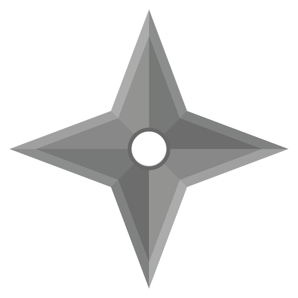 Flat icon of shuriken isolated on white background. vector