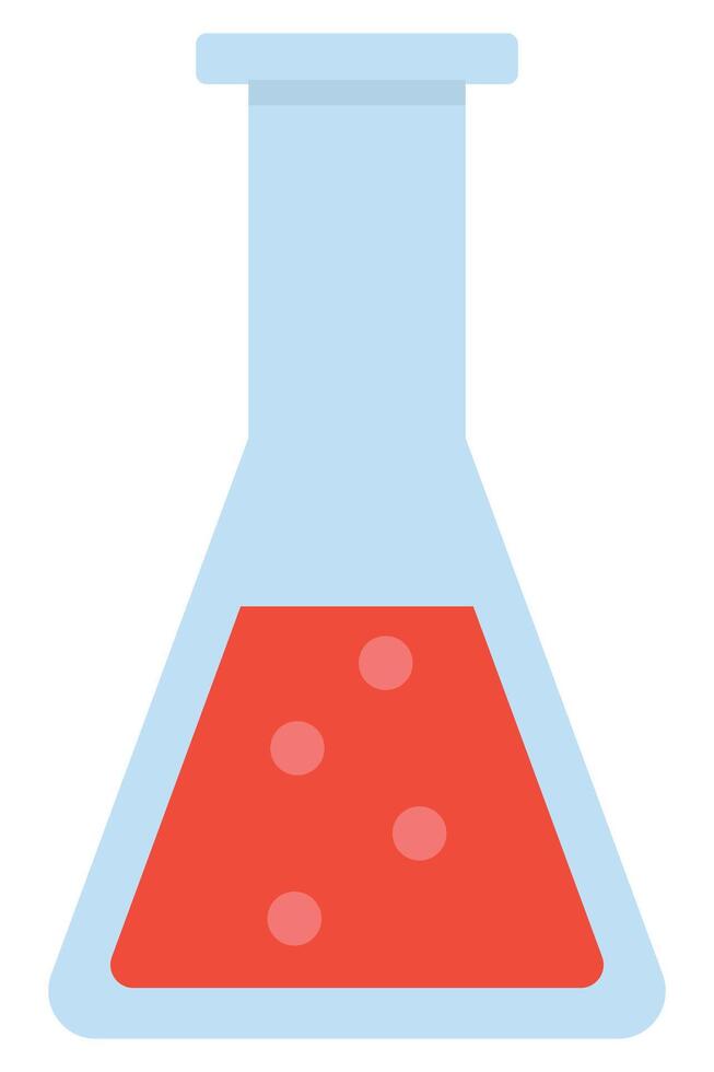 Chemical test tube flat icon isolated on white background. vector