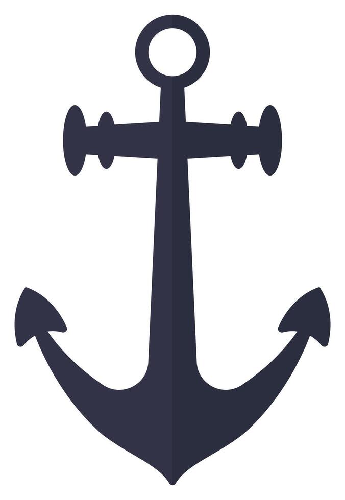 Black anchor emblem icon isolated on white background. vector