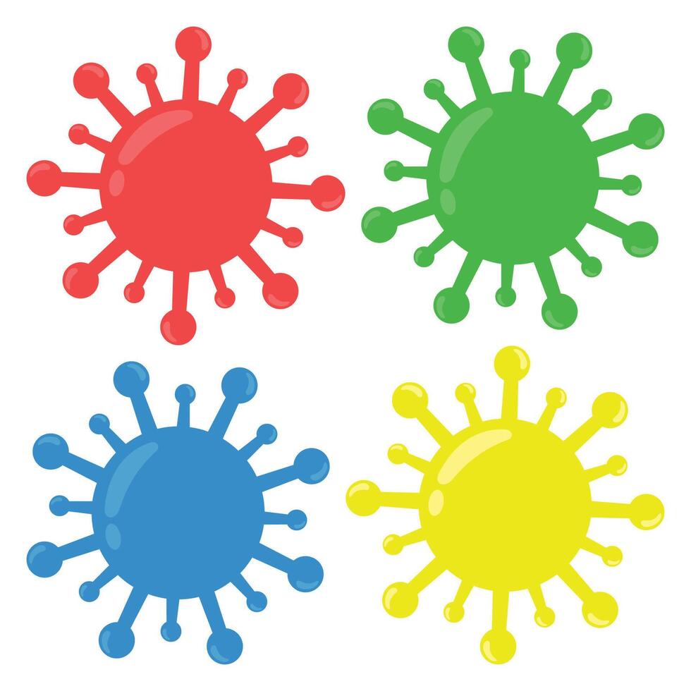 Virus icon set isolated on white background. vector