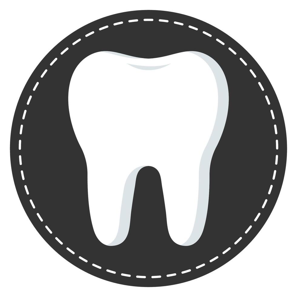 White tooth icon isolated on white background. vector