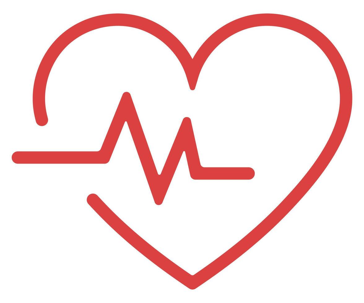 Heart pulse flat icon isolated on white background. vector