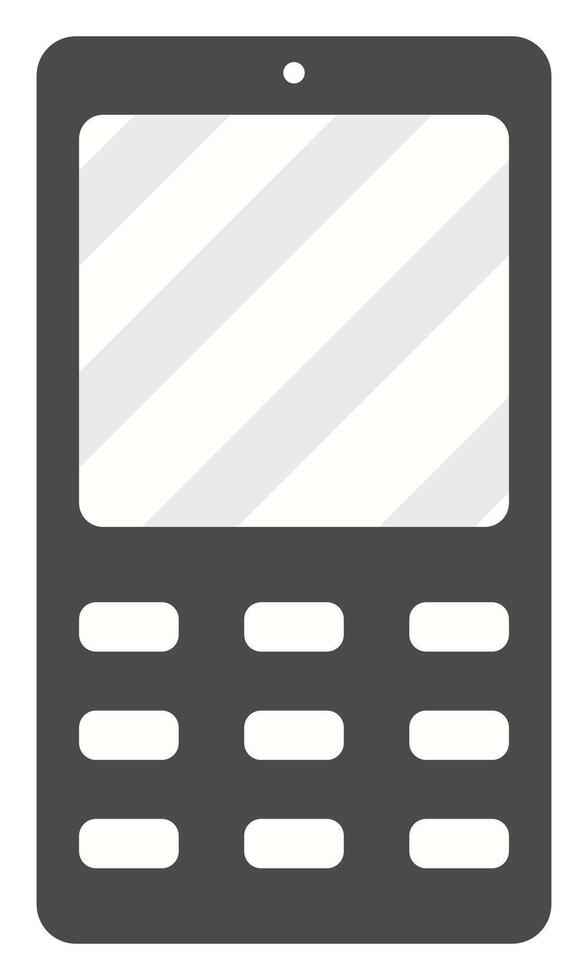 Old mobile phone flat icon isolated on white background. vector