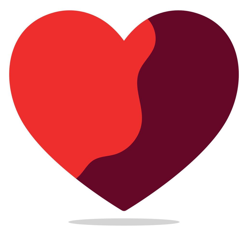 Abstract heart flat icon isolated on white background. vector