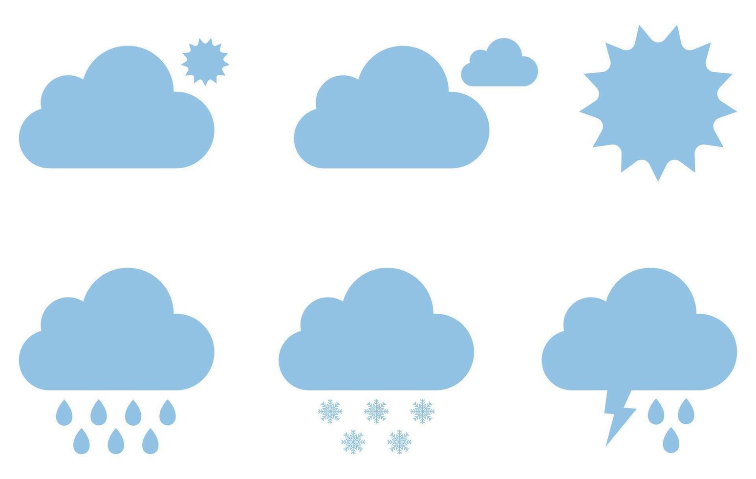Weather icons isolated on white background. vector