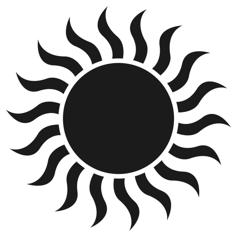 Black sun icon vector