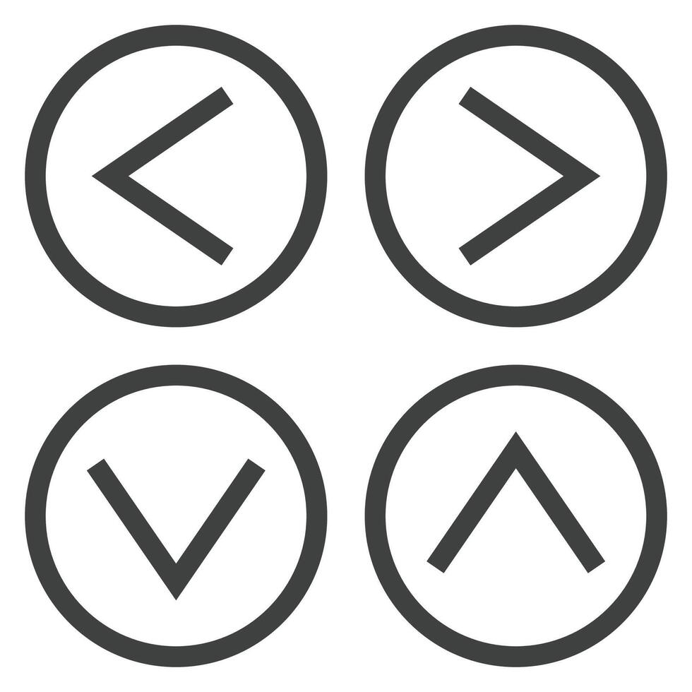 Arrow up, down, left, right icon up down left right buttons isolated on white background. vector