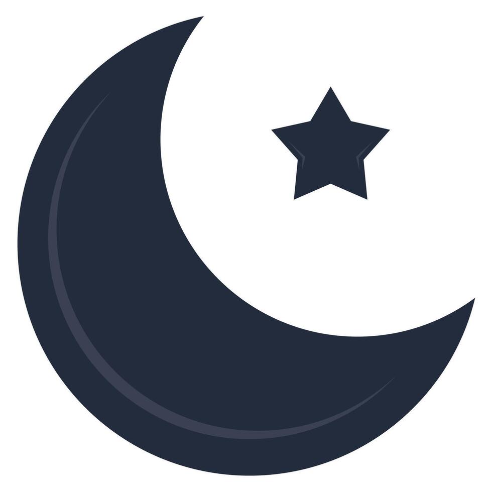 Moon star icon isolated on white background. vector